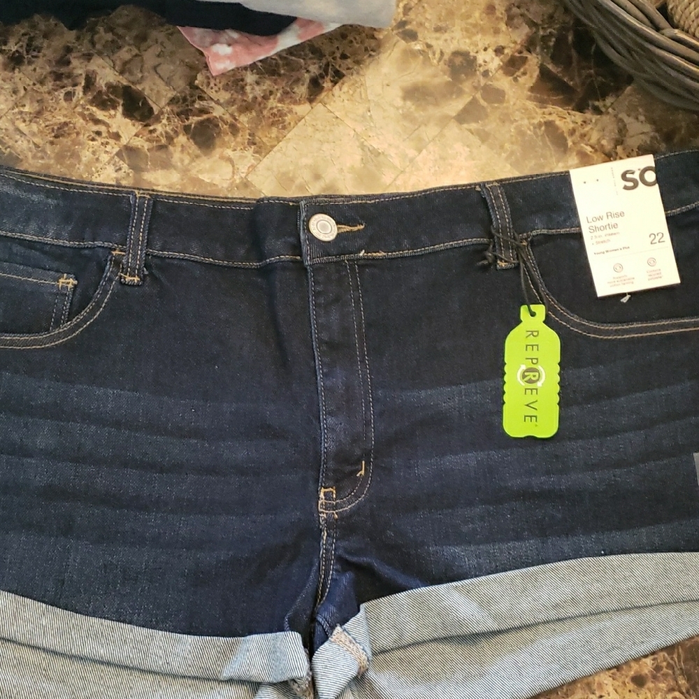 Dark Blue Denim Shorts